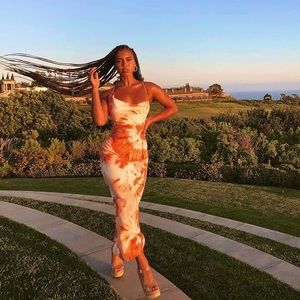 SUNSET TANGO TIE DYE MAXI DRESS ♡